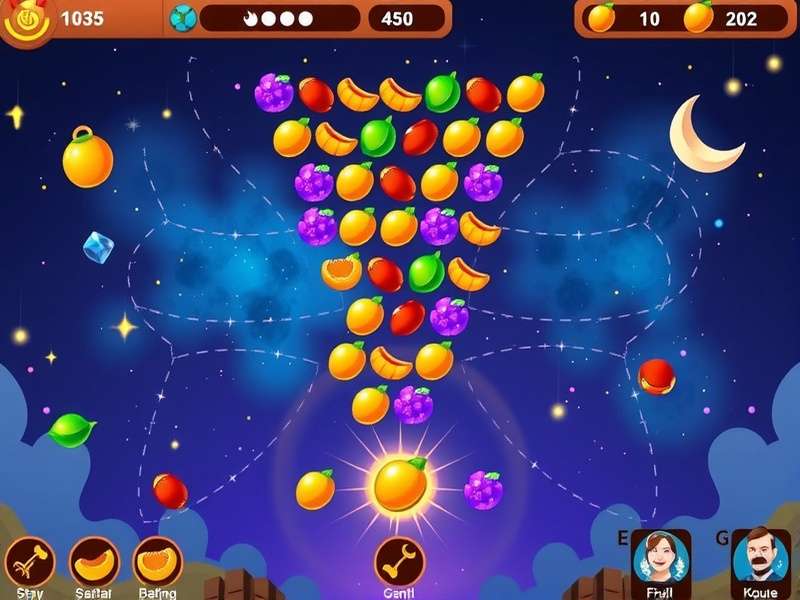 Celestial Nut Splash feature showcase with various game elements